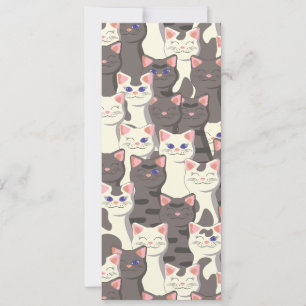 Witte en grijze kattenpatroon save the date