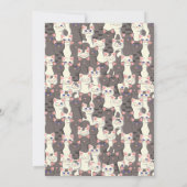 Witte en grijze kattenpatroon save the date (Achterkant)