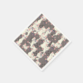 Witte en grijze kattenpatroon servet (Hoek)