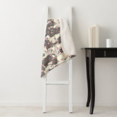 Witte en grijze kattenpatroon sherpa deken (In situ)