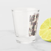Witte en grijze kattenpatroon shot glas (Links)