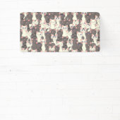 Witte en grijze kattenpatroon spandoek (Insitu)