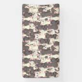 Witte en grijze kattenpatroon spandoek (Verticaal)