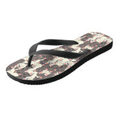 Witte en grijze kattenpatroon teenslippers (Schuin)