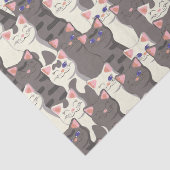 Witte en grijze kattenpatroon tissuepapier (Detail)