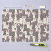 Witte en grijze kattenpatroon tissuepapier (Craft)