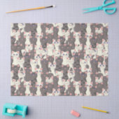Witte en grijze kattenpatroon tissuepapier (Craft)
