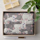 Witte en grijze kattenpatroon tissuepapier (Geschenk)