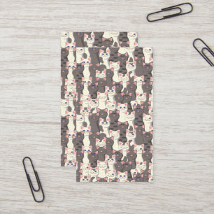 Witte en grijze kattenpatroon visitekaartje