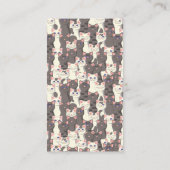 Witte en grijze kattenpatroon visitekaartje (Achterkant)