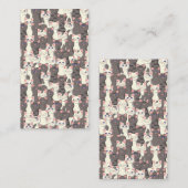 Witte en grijze kattenpatroon visitekaartje (Voorkant / Achterkant)