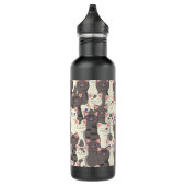 Witte en grijze kattenpatroon waterfles  (Rechts)