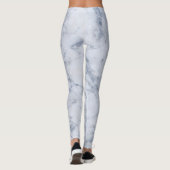 Witte en grijze marmer afdrukken leggings (Achterkant)