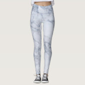 Witte en grijze marmer afdrukken leggings (Voorkant)