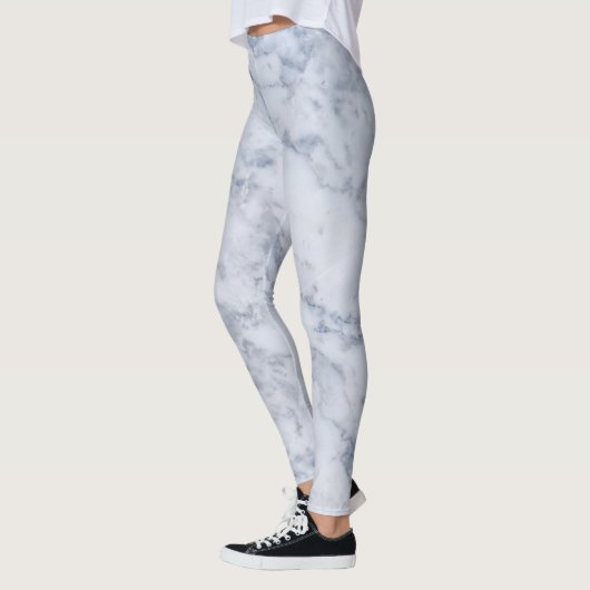 Witte en grijze marmer afdrukken leggings (Links)
