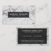 Witte en grijze marmer afdrukken visitekaartje (Voorkant / Achterkant)