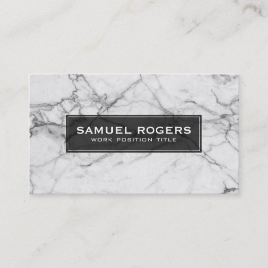 Witte en grijze marmer afdrukken visitekaartje (Voorkant)