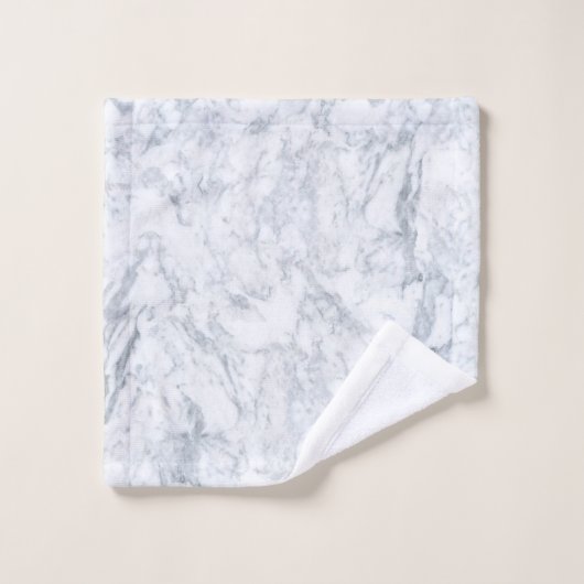 Witte en grijze marmer bad handdoek (Wasdoekje)