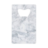 Witte en grijze marmer creditkaart flessenopener (Voorkant)