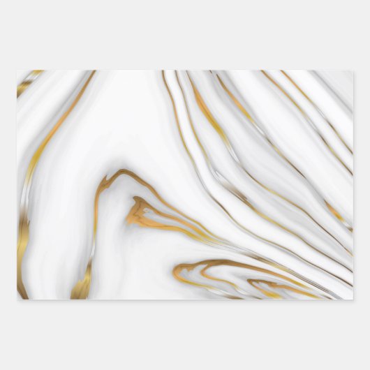 Witte en grijze marmer inpakpapier vel (Voorkant 2)