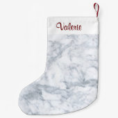Witte en grijze marmer kleine kerstsok (Achterkant)