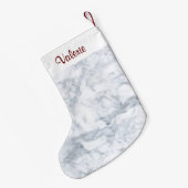 Witte en grijze marmer kleine kerstsok (Achterkant (Hangend))