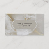 Witte en grijze marmer met goud visitekaartje (Voorkant)