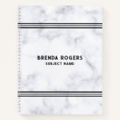 Witte en grijze marmer strepen accent notitieboek (Voorkant)