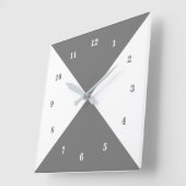Witte en Grijze Muurklok - Aangepaste Kleur Vierkante Klok (Hoek)