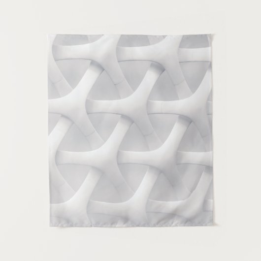 Witte en grijze optische illusie wandkleed (Voorkant)