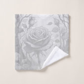 Witte en grijze Rozen 2 Bad Handdoek (Wasdoekje)