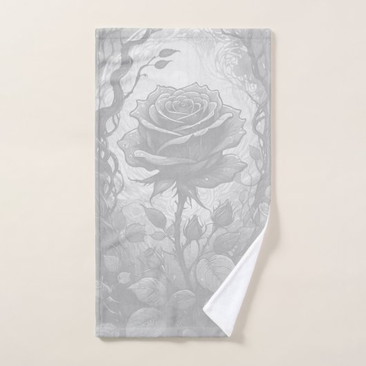 Witte en grijze Rozen Bad Handdoek (Handdoek)