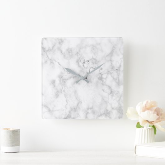 Witte en grijze smeltextuur vierkante klok (Huis)