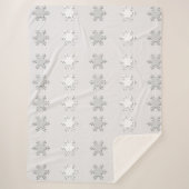 Witte en Grijze Sneeuwvlokken Sherpa Deken (Voorkant)