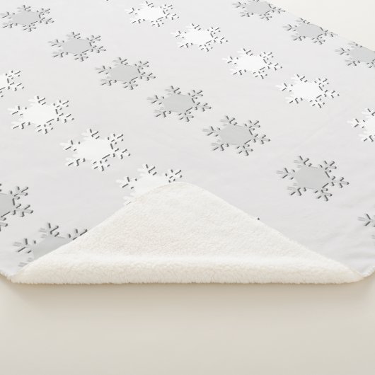 Witte en Grijze Sneeuwvlokken Sherpa Deken (3/4)