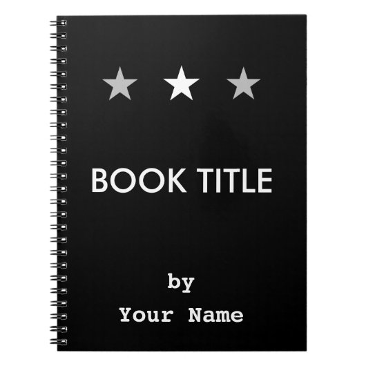 Witte en grijze sterren Uw boekenproject - Laptop Notitieboek (Voorkant)