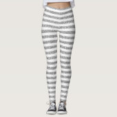 Witte en grijze streep met zilverglitter-Leggings Leggings (Voorkant)
