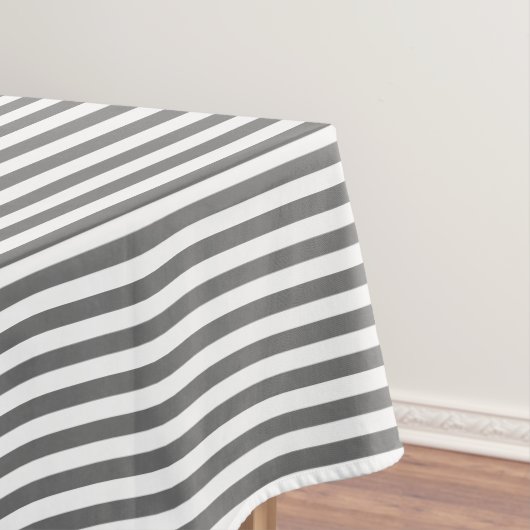 Witte en grijze streep tafelkleed (Voorbeeld)