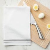 Witte en grijze strepen Keuken handdoek (Quarter Fold)