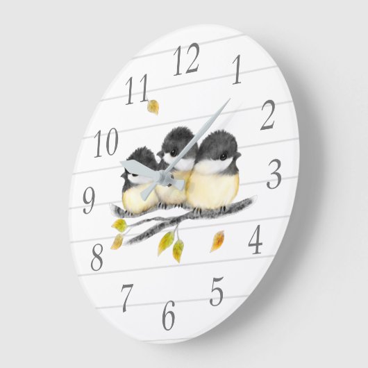 Witte en grijze vogelkuikens grote klok (Hoek)