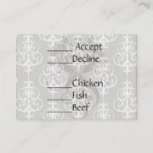 witte en grijze wervelkolom elegantiestootpatroon informatiekaartje (Achterkant)