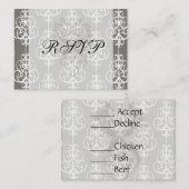 witte en grijze wervelkolom elegantiestootpatroon informatiekaartje (Voorkant / Achterkant)