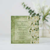 Witte en groene anjers besparen de datum save the date (Staand voorkant)