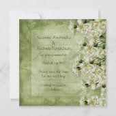 Witte en groene anjers besparen de datum save the date (Voorkant)