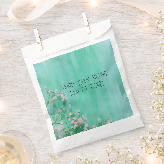 Witte en groene baby's in Bloom Baby shower Bedankzakje (Geknipt)