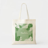 Witte en groene bladeren tote bag (Voorkant)