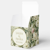 Witte en Groene Bloemen Bruiloft Suiker Cookies Bedankdoosjes (Geopend)