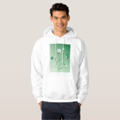 Witte en groene bloemen hoodie (Voorkant volledig)