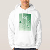 Witte en groene bloemen hoodie (Voorkant)