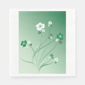 Witte en groene bloemen servet (Voorkant)